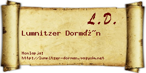 Lumnitzer Dormán névjegykártya